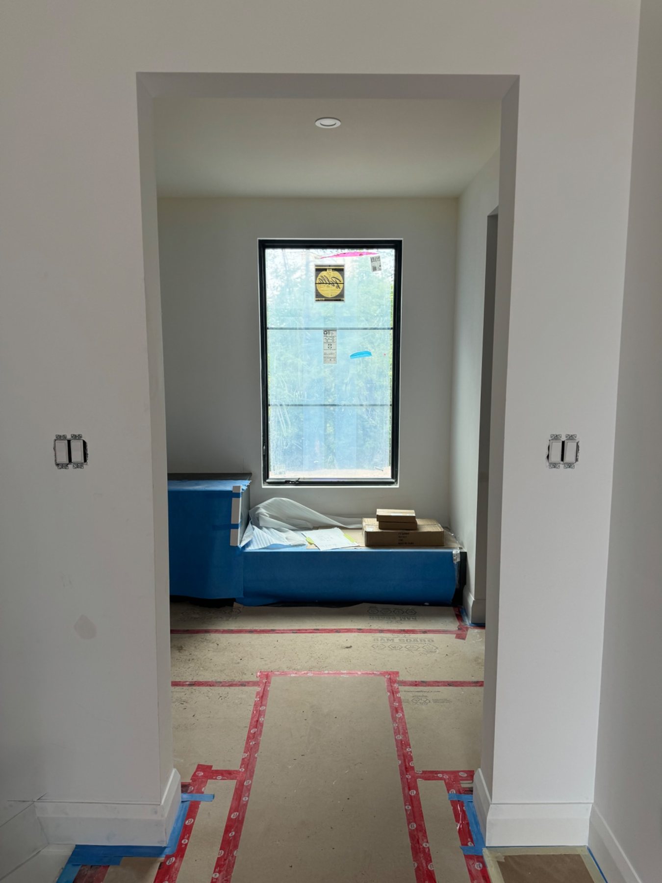 Clean finished doorway and wall surfaces