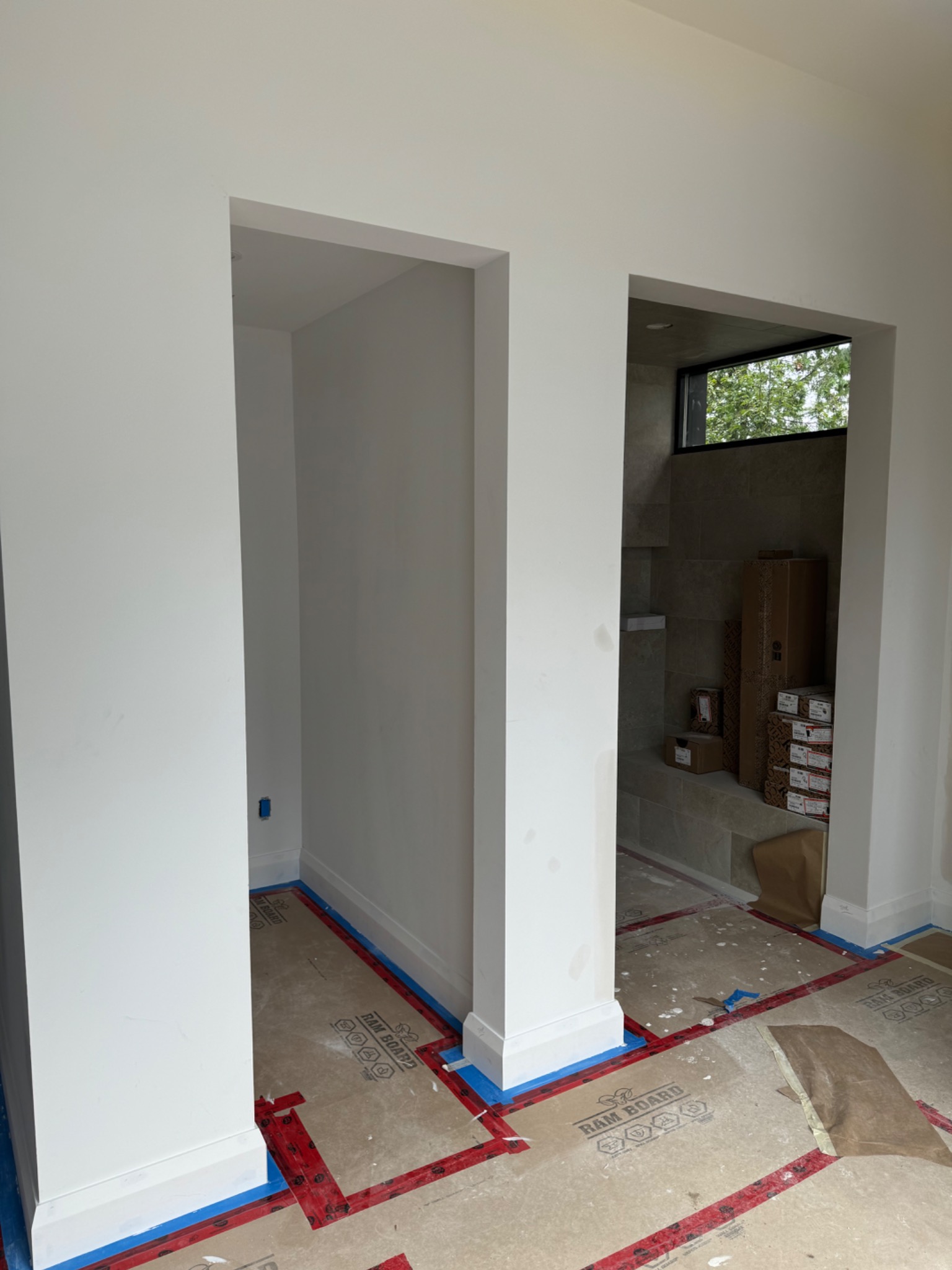 Clean finished drywall openings and crisp interior corners